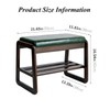 Cttasty Shoe Bench, Entryway Bench with Leather Cushion, Solid Wood