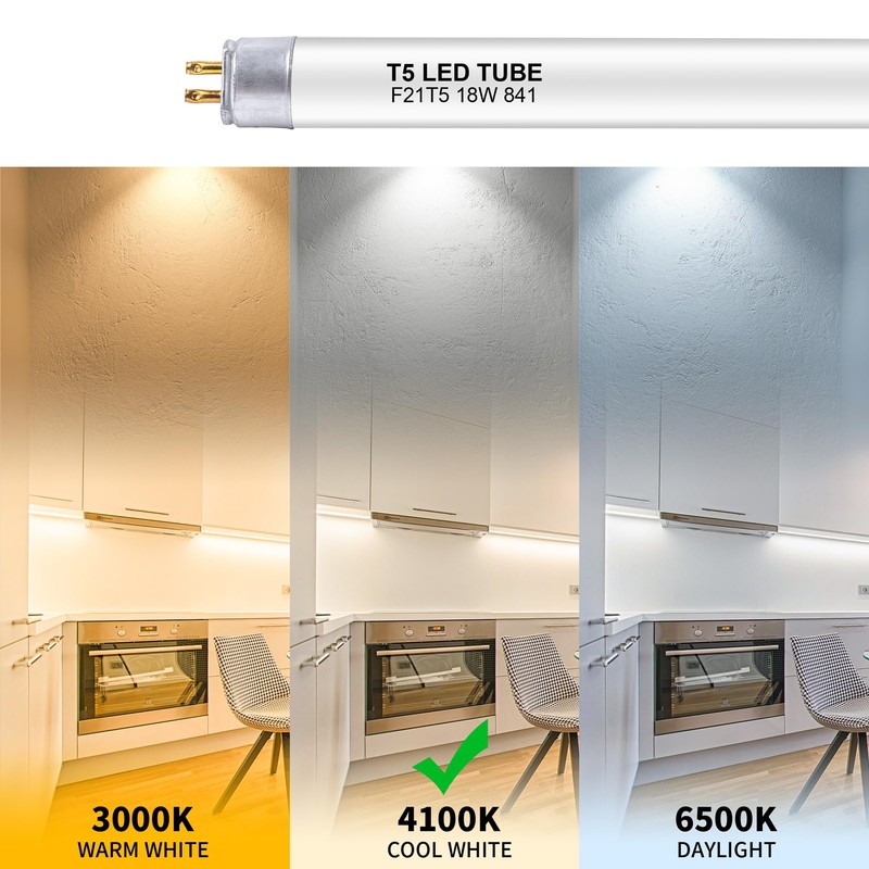 Kixdorbol 34 Inch F21T5/CW LED Replacement Bulbs, 4100K Cool White,