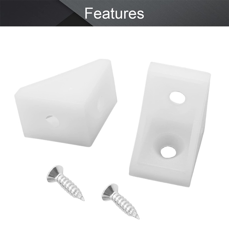 MroMax 20PCS Plastic Corner Braces White L Bracket Shelf Closet