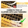 QUEWEL Lash-Cluster Kit 144Pcs D Curl Mixed 3 Styles Eyelashes-Individual