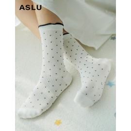 10Pairs Thin Cotton Socks For Girl Women，Soft Casual Cool Breathable Ankle Crew Socks (US, Numeric, 8, 10, Regular, Regular, （White6+Black4）10 Pairs)