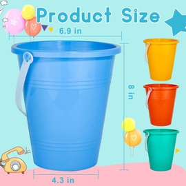 Holady 8 Inch Large Sand Beach Buckets Pail,Sand Bucket Water Bucket for Beach Fun Great Summer Party Accessory