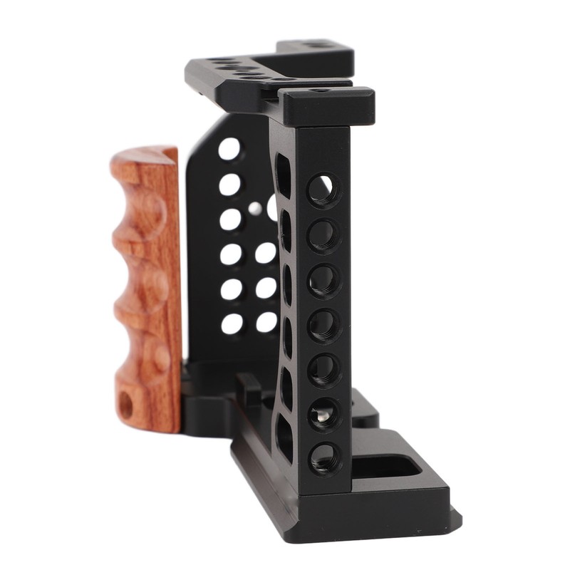 Camera Cage with Wooden Handle for Alpha A7C ILCE 7C