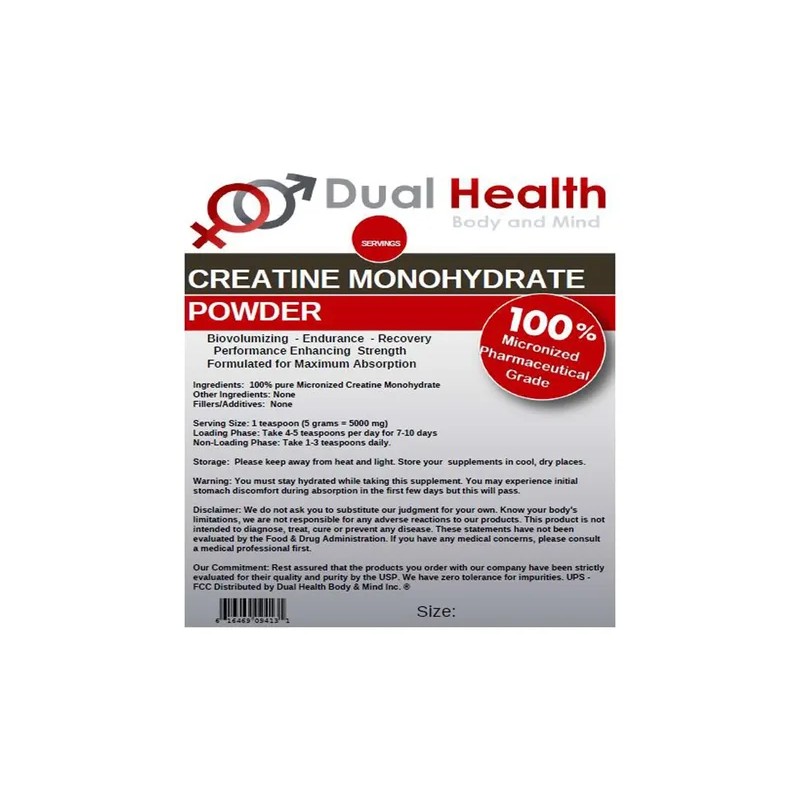 Creatina Monohidrato 100 G Polvo Micronizado Dual Health
