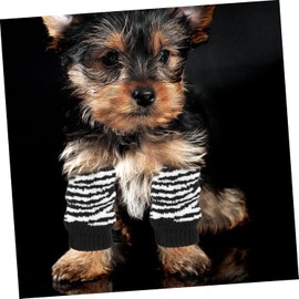 1 Set Dog -Socks Dog Leg Warmers Dog Leg Sleeve Small Dog Socks Dog Leg Dog Leg Sleeve Dog Elbow Protectors Pet Socks The Dog Cotton Puppy Supplies (Black and White, M)