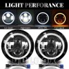 QULOOX Pair 7" Inch Round LED Headlights Hi/LO Sealed Beam