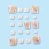 24Pcs White Pink Ombre Press on Toenails Short Square Fake