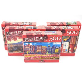 500 Piece Puzzle Variety Pack of 5 Different Puzzles - Colorful, Fun Puzzle Designs - Perfect for Kids of All Ages - Puzzlebug, Artbox, CRA-Z-Art