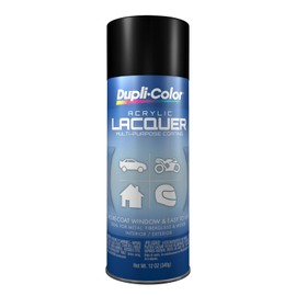 THE SHERWIN-WILLIAMS CO. DUPLI-Color Lacquer - SEMI-Gloss Black Paint - 12 OZ. AERO