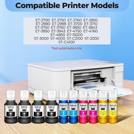 SERENDIPITS ET-2850 ET-3850 ET-15000 ET-4850 502 Ink Refill Bottles Compatible with 502 Ink ET 2850 ET 3850 ET 15000 ET 4850 ET2850 ET3850 ET4850 ET-3843 ET-4760 ET-2760 ET-2980 ET-3830 ET-2750 3750 4750 Printer