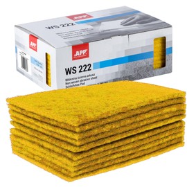 App WS 222 Sanding Fleece Pads, Set of 10, 150 x 230 mm, Yellow, Sanding Fleece for Metal, Wood, Steel & Stainless Steel, Micro-Grain Sanding Wool, Grain Size: 1000-1200