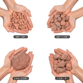 Skyflame 10LB Lava Rocks for Fire Pits, Fire Tables, Fireplaces, Garden Landscaping Decoration, Indoor and Outdoor Use, 1"-2" Natural Sizes, Red