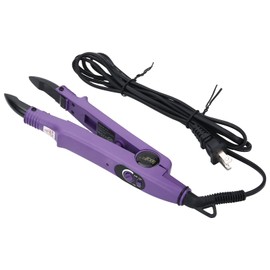 TopWigy Herramienta profesional de extensiones de cabello, conector de hierro de fusión con calor, herramienta de fusión de temperatura ajustable con enchufe de Estados Unidos para cabello sin queratina, morado