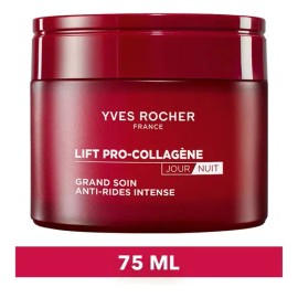 Yves Rocher Crema Facial Intensiva Para Día y Noche Atenuadora De Arrugas con Ácido Hialurónico y Colágeno Vegetal Lift Pro Collagène 75 ml
