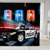 Kids Police Car Toddler Fabric Shower Curtains Policeman Boys Shower