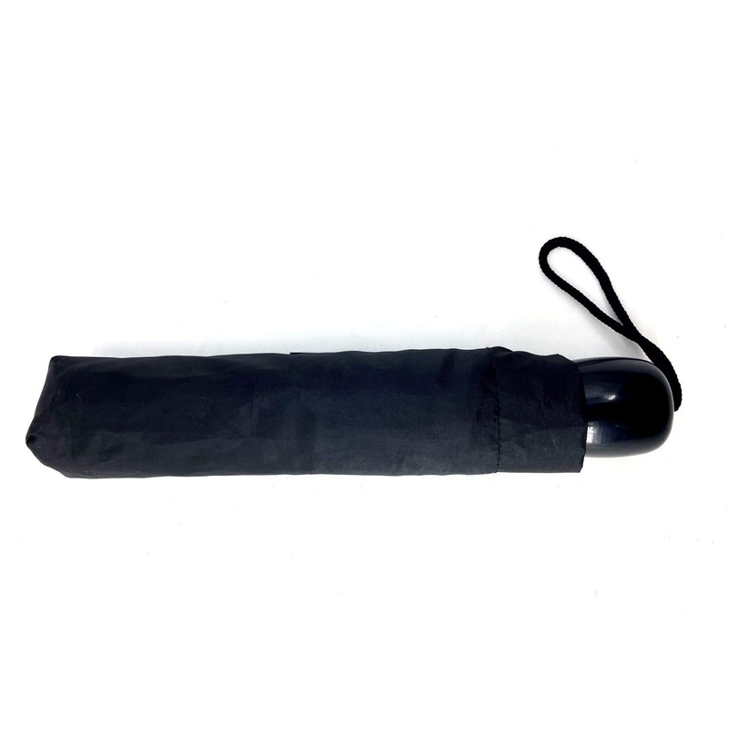 Small Portable Compact Black Umbrella with Manual Folding Mechanism