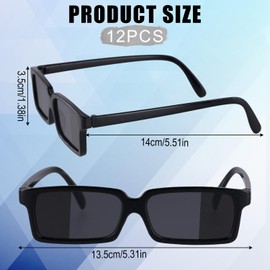 NQEUEPN 12 Pairs Rear View Mirror Sunglasses, Black Real Detective Glasses Prevent Track See Behind You Glasses Escape Room Party Favors with Lens Mirror for Boys & Girls
