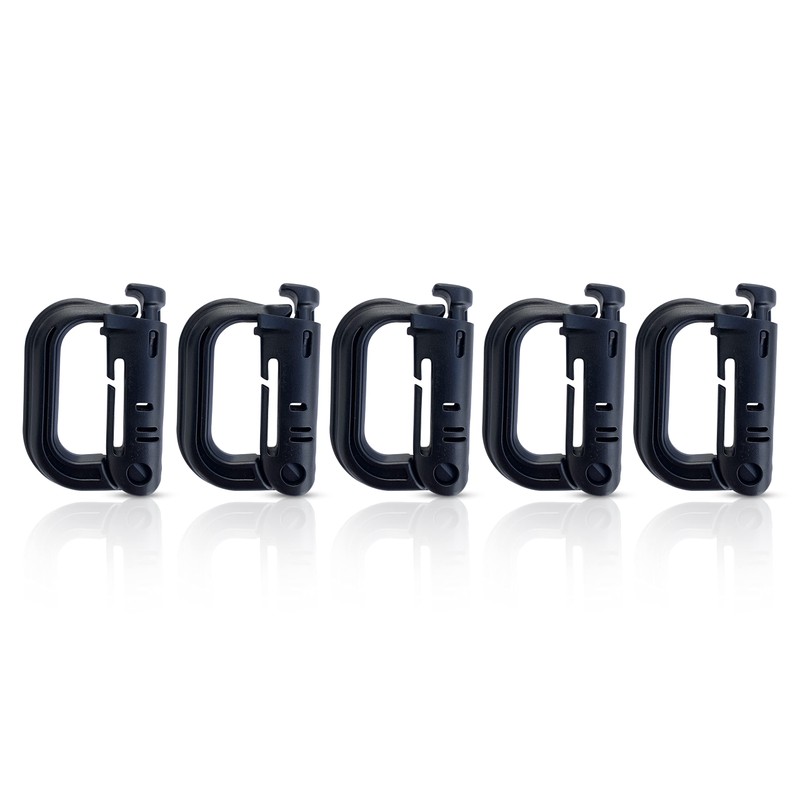 Holesto Plastic Carabiner - Tactical Carabiner Clip Black - Durable