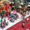 4 Pcs Christmas Village Red Brick Road, 47.2 x 4.7
