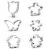 6PCS 3-Inch Flower & Butterfly Cookie Cutters, Stainless Steel
