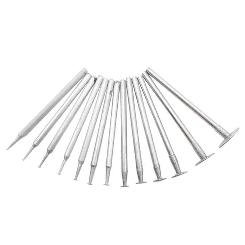 13pcs 2.35mm Shank T Shape Head Diamond Grinding Drill Bits