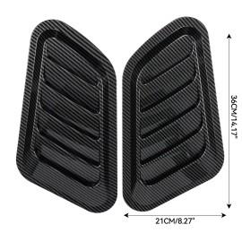 XUKEY Carbon Car Decorative Air Flow Intake Scoop Bonnet Vent Cover Hood Kit Universal