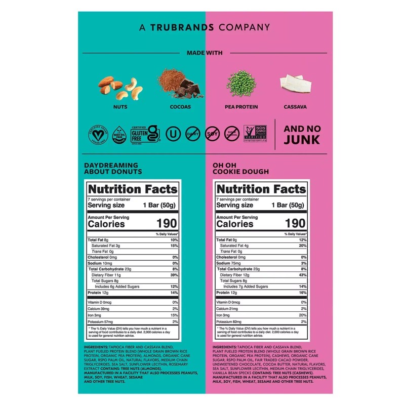 TRUBAR Plant Based Protein Bar, Variety Pack, 14 ct.
