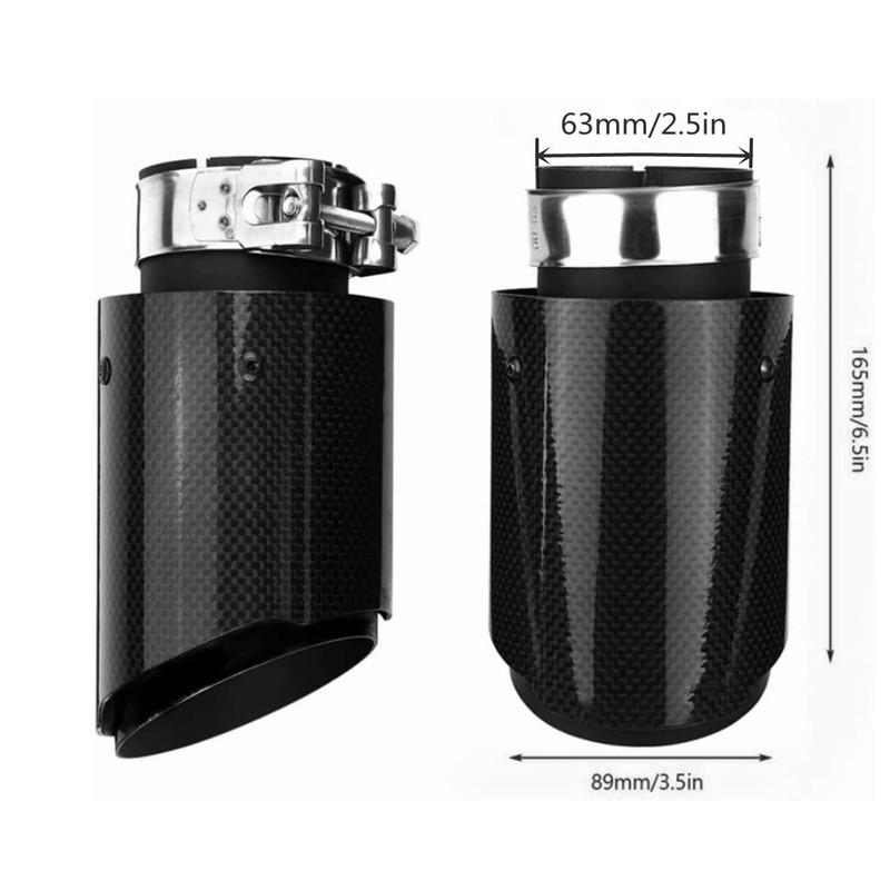 Umisu Carbon Fiber Exhaust Pipe Silencer Stainless Steel Car Rear