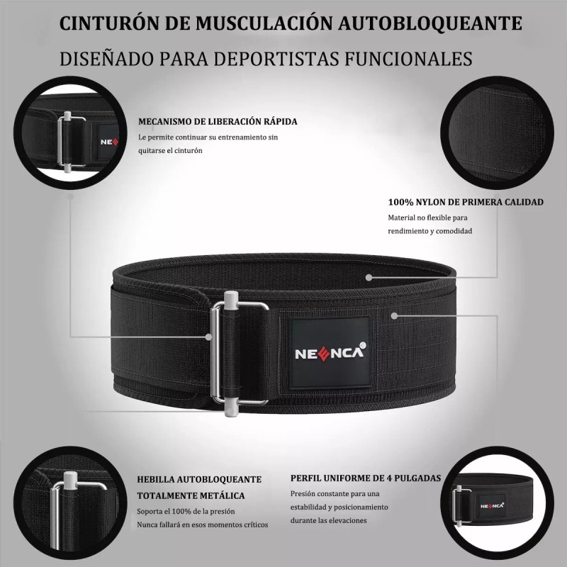 Neenca Cinturon Pesista Cinto Cuero Gym Crossfit Faja Piel Y