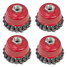 Tooltime® 4 Pack of 3 (75mm) Twist Knot Wire Cup Brushes