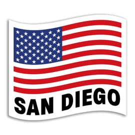 2 x 10cm Wide San Diego Vinyl Stickers - Flag California Travel USA Sticker #75315