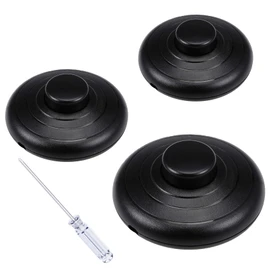 Foot Pedal Switch for Lamp Switch Replacement, 3Pcs Black Cordless Wireless Inline Switches with Durable Pedal, Step-On/Off Button for Table Lamps, Christmas Trees, Home Lighting
