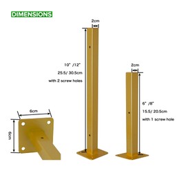 6 Pcs Gold Shelf Bracket 12 Inch Heavy Duty Brackets for Shelf Metal Wall Floating Shelving Brackets Industrial Shelf Brackets for Space Saving