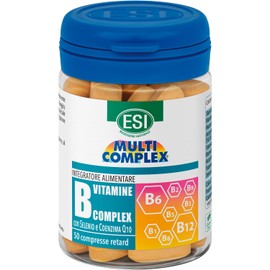 ESI - Multicomplex Vitamine B, Integratore Alimentare Multivitaminico del Gruppo B, con Selenio, a Rilascio Prolungato, Riduce Stress e Affaticamento, Ideale nei Cambi di Stagione, 50 Compresse
