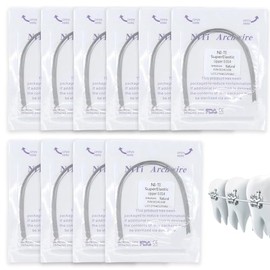 100 Piezas Arcos Niti para Ortodoncia, 10 Paquetes con 2 Bolsas de Cada Medida Arcos de Níquel Titanio, Archwire Dental Rectangular, Arcos de Ortodonc