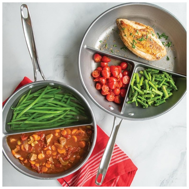 Nordic Ware 2-in-1 Divided Nonstick Saucepan - 10 inch diameter;