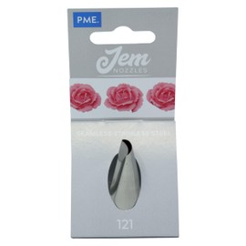 JEM NZ121 Decorating Tip Medium Petal/Ruffle Nozzle, Standard, Silver