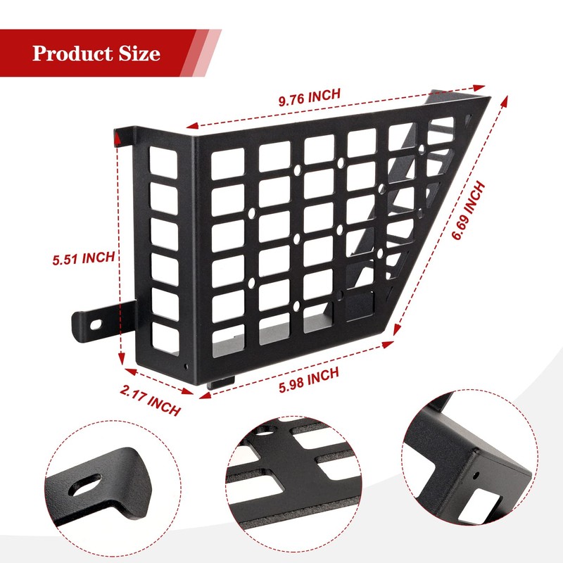 Z8 Stainless Steel Metal Front Door Storage Pockets, Door Side
