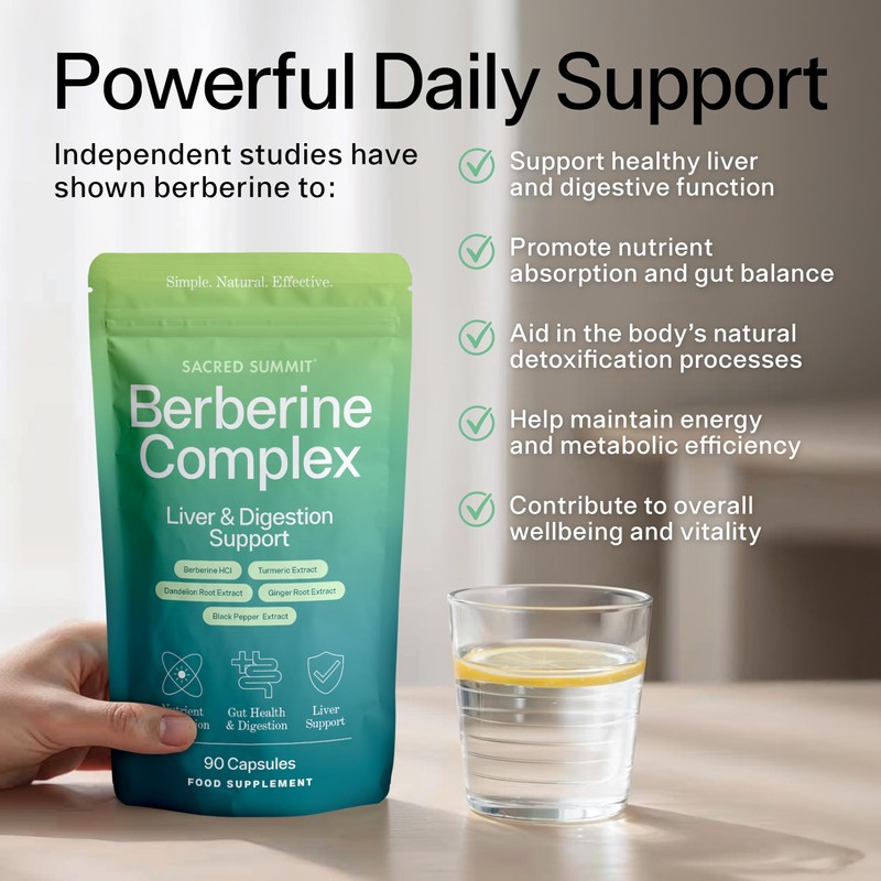 Sacred Summit Berberine Detox Complex 500 mg – with Turmeric