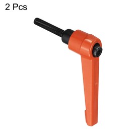 sourcing map M5 x 25mm Handle Adjustable Clamping Lever Thread Push Button Ratchet Male Threaded Stud Knobs Locking Rotating Screw Handles Quick Release Bolt Orange 2pcs