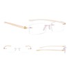 Gr8Sight 7-Pack Rimless Reading Glasses with Small Lenes (YellowArm,+1.75)