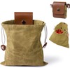 Roczential Foldable Canvas Belt Bag, 2024 Collapsible Foraging Bag Mushroom