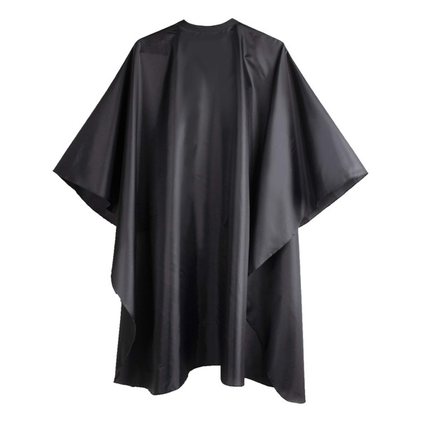 DELKINZ Barber Cape Large Size with Adjustable Snap Closure waterproof Hair Cutting Salon Cape for men, women and kids- Perfect for Hairstylists - Black (Black - Pack of 1)