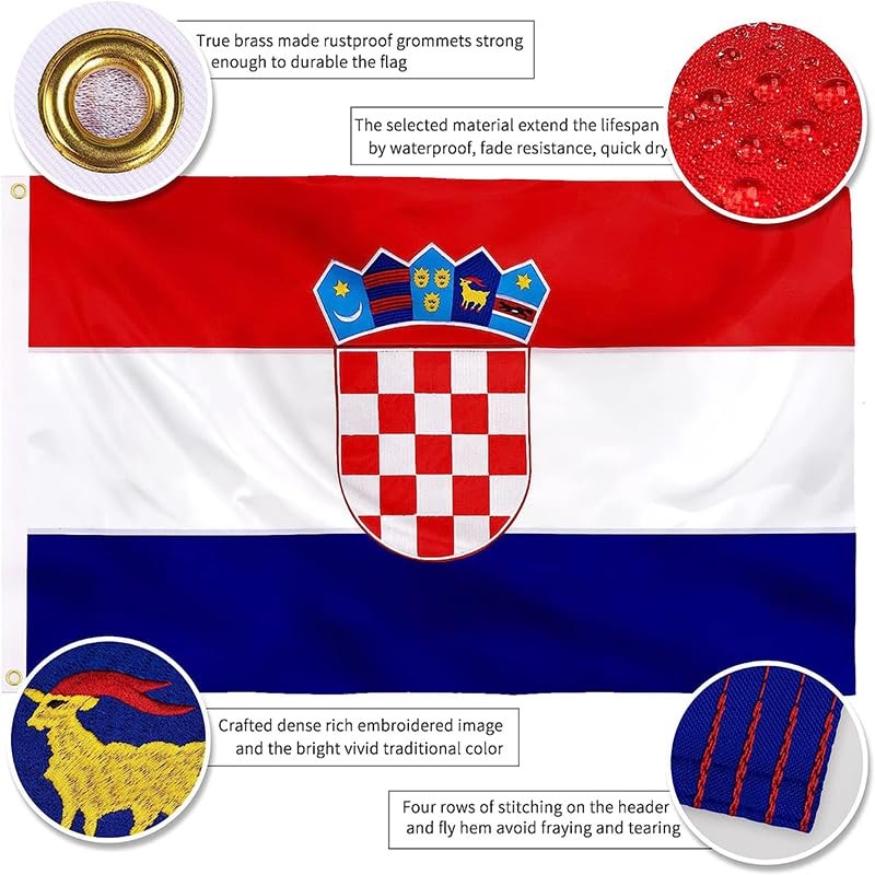 New Large Croatia Flag Pride Heavy Duty Outdoor 90cm x