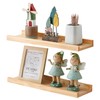 OAKERLAND Floating Shelf, Pine Wood, Pack of 2, Picture Rail,