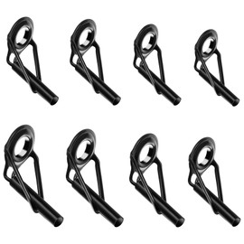 IUFDGHN 8pcs Rod Tip Repair Kit Fishing Rod Tip Repair Kit Stainless Steel Rod Tip Repair Rod Tip Replacement Fishing Rod Tip Repair Kit (Black)