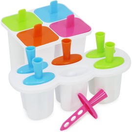 COM-FOUR® 2X ice Cream Mold for 10 Servings of ice Cream on a Stick - Water ice molds in 2 Designs - ice Cream molds for ice Cream on a Stick - ice Cream on a Stick Maker (10x ice Mold 45ml + 50ml)