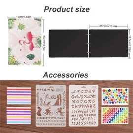 ThxMadam DIY Vintage Photo Album - Scrapbook Album - Wedding Guest Book - Black Pages - Photo Book - Ring Binder