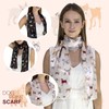 Dog Print Satin Stripe Scarf, Multi Black