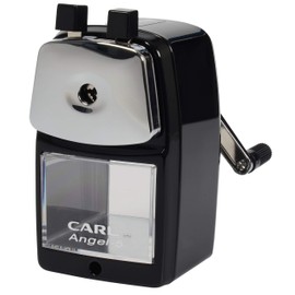 Carl Angel-5 Manual Pencil Sharpener with Metal Table Mount. Quiet for The Classroom, Home & Office, Black (CUI19018)